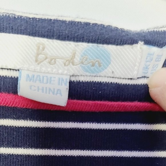 [Boden] Janie Striped 3/4 Sleeve Dress 8L / 8 - Picture 10 of 13